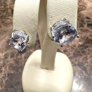 2Ct Sterling post earrings 4 prong CZ raised setting. No one will Know.